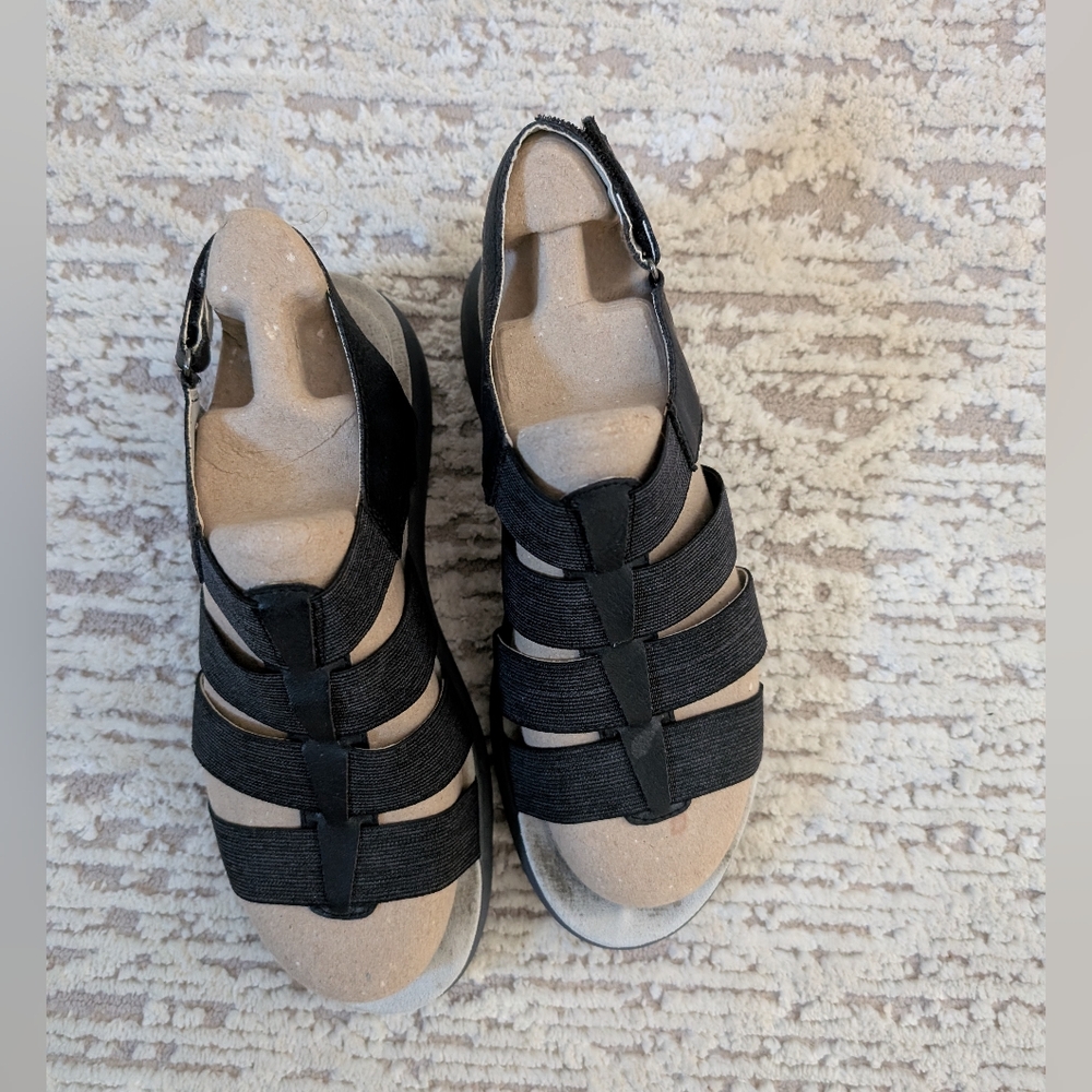 JSport Cara Black Sandals,  woman's size 9 M, Black